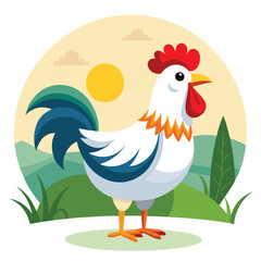 hen and chicken design vector