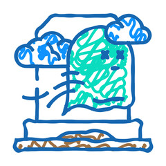 grave zombie monster doodle icon sketch vector. grave zombie monster sign. isolated symbol illustration