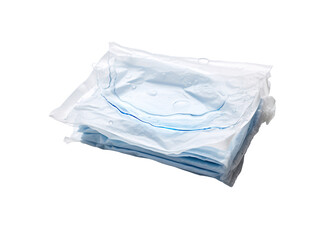 Fototapeta premium a stack of white and blue items