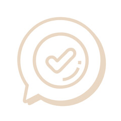 Fototapeta premium Minimalist checkmark icon in speech bubble outline