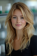 Confident Young Female Doctor with Red Hair and a White Coat. Bioethicist