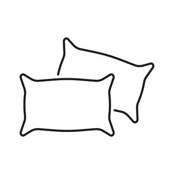 recommend clip art: Two Pillows Line Icon. Soft Bedding for Sleep Outline Symbol. Editable Stroke. Comfortable Headrests for Bedtime. Sleep Accessories for Bed. Isolated Vector Illustration