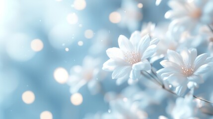 Elegant European Garden Mural, a stunning 3D wallpaper featuring blooming pearl flowers under a moonlit sky, intricate details and a captivating pearlescent glow.