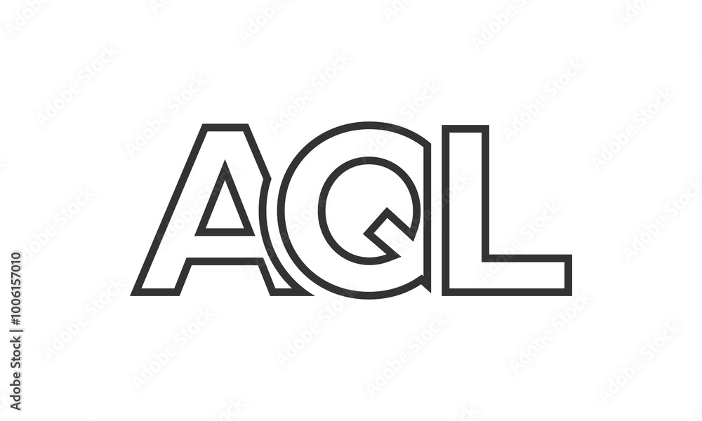 Poster aql logo design template with strong and modern bold text. initial based vector logotype featuring s