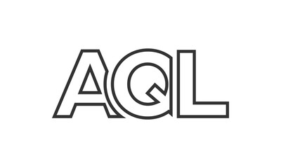 AQL logo design template with strong and modern bold text. Initial based vector logotype featuring simple and minimal typography. Trendy company identity.