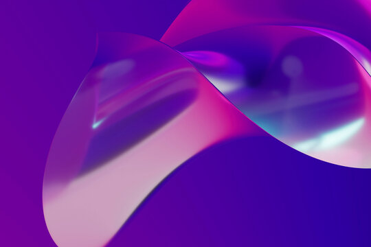 Abstract background with flowing liquid shape, with waves and curves, in purple colors, nobody.