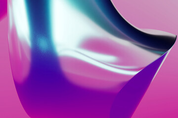 Holographic foil reflecting vibrant colors creating abstract shape background