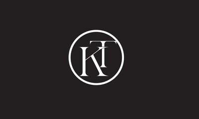 KT, TK, K, T Abstract Letters Logo Monogram	