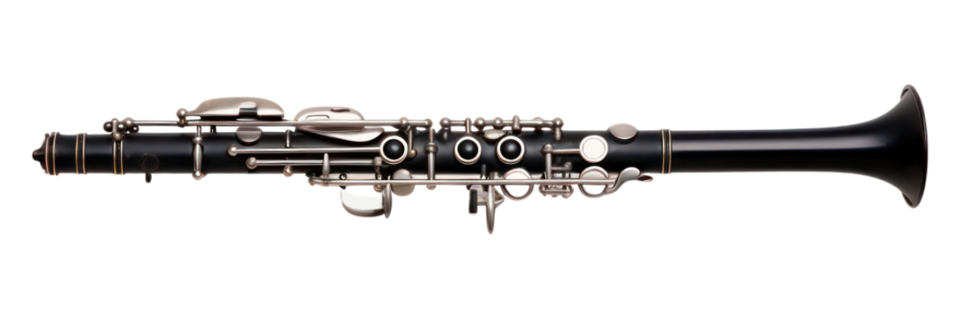 PNG Black french clarinet oboe white background saxophone.