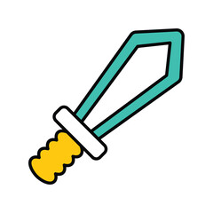 sword color line icon with white background vector stock illustration