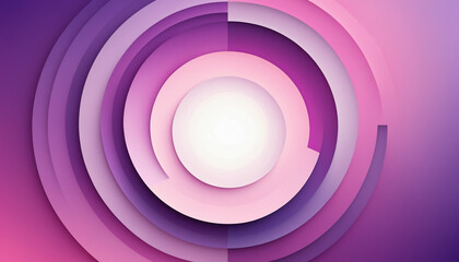 Obraz premium Circular abstract composition in shades of purple and pink with layered geometric elements
