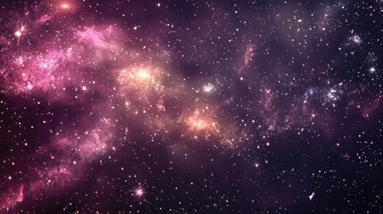 Fototapeta premium Cosmic Galaxy with Stars in a Purple Nebula