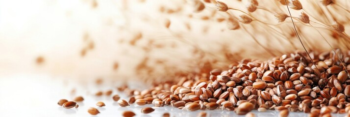 Obraz premium Nourishing Grains: Exploring the Beauty and Benefits of Nature's Seed Harvest