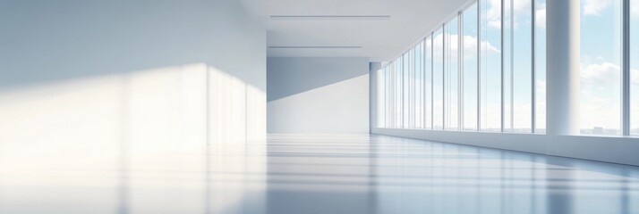 Fototapeta premium Stylish Modern Interior with Abundant Natural Light and Clean Lines