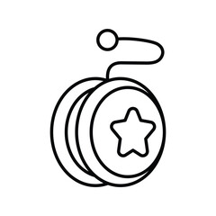 yoyo line icon with white background vector stock illustration