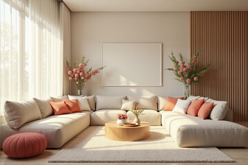 Naklejka premium springy interior, living room,spring