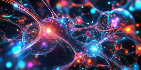 a colorful, abstract image of neurons