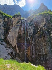 waterfall in the mountains