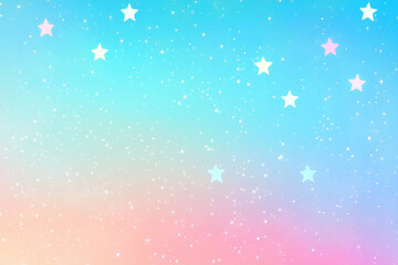 Fototapeta premium 淡い青のグラデーションと星の背景素材