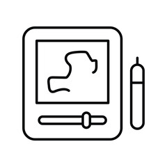 telesketch line icon with white background vector stock illustration
