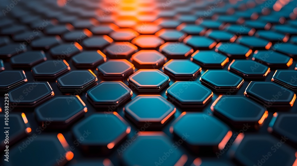 Poster abstract hexagon pattern