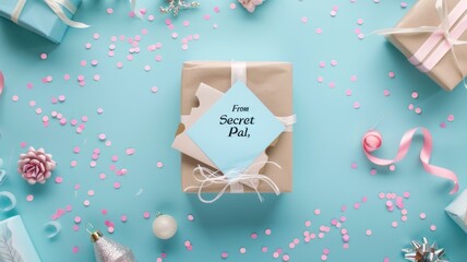 wrapped gifts with handmade treats and a secret note,Secret Pal Day