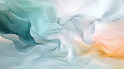 Obraz premium Fluid, organic shapes in soft pastel colors blending smoothly together, creating a flowing, abstract design.
