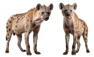 Obraz premium two hyenas isolated on transparent background
