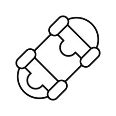 skateboard line icon with white background vector stock illustration