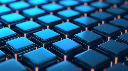 Fototapeta premium Blue Shiny Cubes Abstract Background