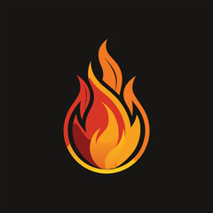 Fire flame mascot logo icon design vector illustration
