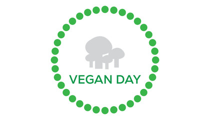 World Vegan Day is observed every year on November. Food and Drink Awareness concept. background, placard, banner template Vector illustration design.