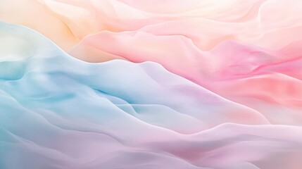 Obraz premium Soft waves of pastel colors blending seamlessly into one another, creating a calming, flowing abstract design.