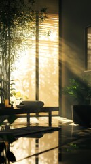 Silhouette of a serene spa setup with a calming atmosphere.