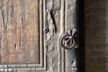 Old wooden carved door  Bukhara, Uzbekistan