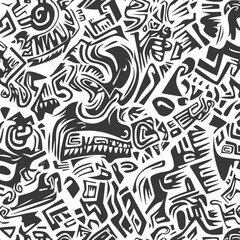 Abstract Black and White Geometric Pattern