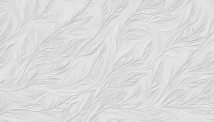 Obraz premium White paint texture with a pattern of grass and leaves. Background for wallpaper and cards. Wedding look. SEAMLESS PATTERN. Created with Generative AI technology.