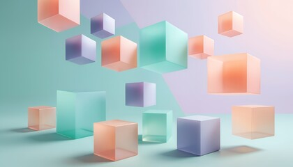 Obraz premium A colorful, futuristic wave pattern with flowing neon lines in pink and blue against a dark background.