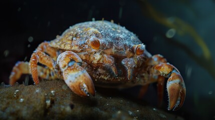 Close-up of a Crab in its Underwater Habitat
