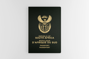 South Africa passport isolated on white background. South African passport