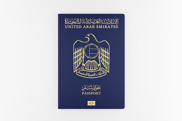 United Arab Emirates passport isolated on white background