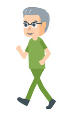 健康のためにウォーキングをする人