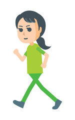 健康のためにウォーキングをする人