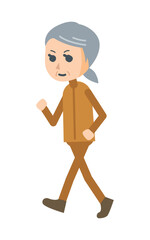 健康のためにウォーキングをする人