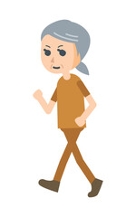 健康のためにウォーキングをする人