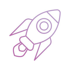 rocket gradient icon with white background vector stock illustration