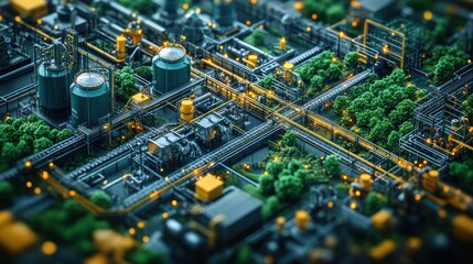 Obraz premium Industrial Landscape with Nature