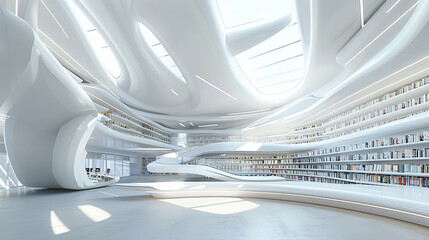 The modern white public library of the future