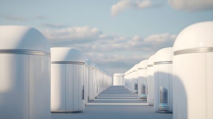 Fototapeta premium Futuristic White Pods Architecture