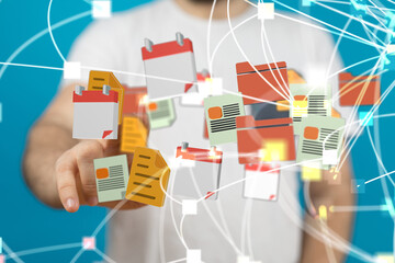 Cloud storage and Computing concept digital
